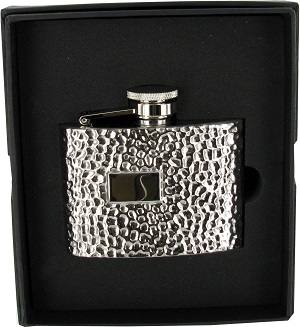 FL38 - 4oz Stainless Hammered Finish Flask 